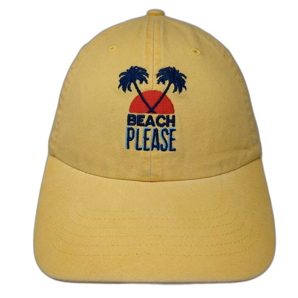 Wembley Yellow Baseball Cap Beach Please Palm Trees One Size Adjustable Hat